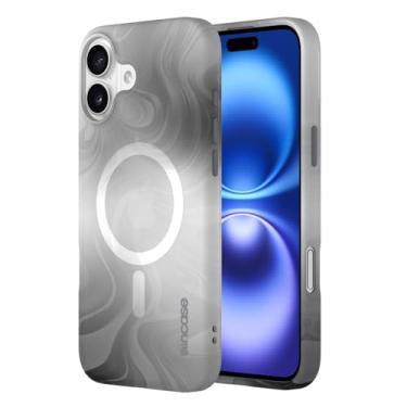 Imagem de Incase Capa Halo para iPhone 16 Hydro Dip MagSafe compatível com Apple iPhone 10 pés proteção contra quedas, capa protetora com alça de cordão, design elegante (fumaça lisa de óleo, iPhone 16 Plus)