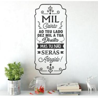 Imagem de Adesivo De Parede Decorativo Frase Salmo 91:7 - Mil Cairão - DEKAL DEC