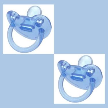 Imagem de 02 Chupetas De Silicone Nº 1 Ortodôntica E Calmante Azul - Kuka