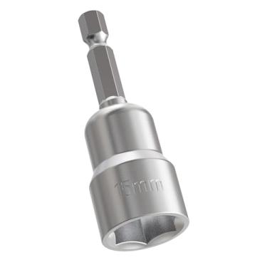 Imagem de FOCKEAMS Broca magnética de 15 mm/0,59 pol. para chave de porca, troca rápida, kit de chave de porca de impacto para furadeira elétrica, soquete de haste sextavada de 65 mm, adaptador CR-V de 65 mm de