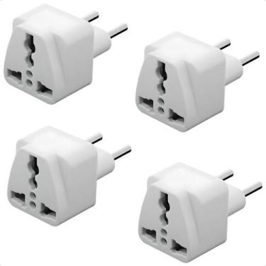 Imagem de Kit 4 Adaptador Tomada Universal Padrão Europeu Uk Brasil - Adaptador 