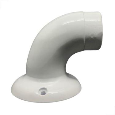 Imagem de Curva Para Alvenaria Para Tubo 90º Alumínio Corrimão Branco - Fast Vid