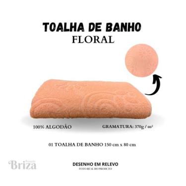 Imagem de Toalha de Banho Briza 100% Algodão Banhão (0,80 X 1,50m) Floral - Salm