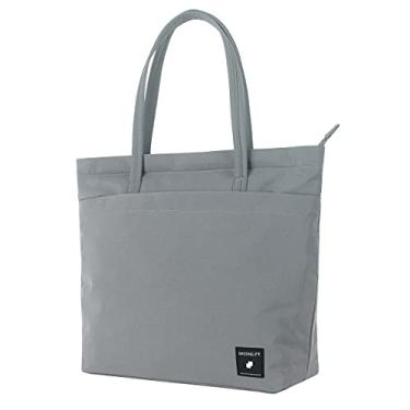 Imagem de H HIKKER-LINK Bolsa de ombro feminina grande à prova d'água com vários bolsos para trabalho, academia, piscina e bolsas diárias, Horizontal-cinza-claro, Large