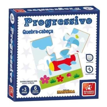 Imagem de Quebra-Cabeça Progressivo MDF  - Jogo Educativo  Pedagógico - BRINCADE