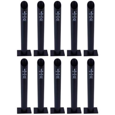 Imagem de Kit 10 Lixeira Coletora PVC Copos Descartáveis Água - CM Design, Preto