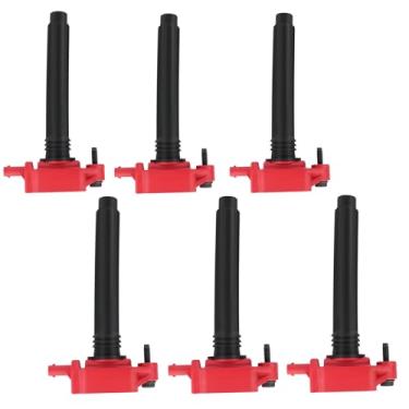 Imagem de ITOM Pacote De Bobinas Ignição Uf648 Compatível Com Jeep Grand Cherokee Wrangler Dodge 2011-2014 Avenger 2014-2016 Ram Promaster 1500 2014 Vw Routan V6 3.6L, Pacotes Substituição 05149168Ai Vermelho