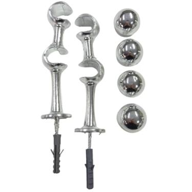 Imagem de Suporte Para Varão Cortina Duplo Par Com Ponteira 19/19mm 2 un