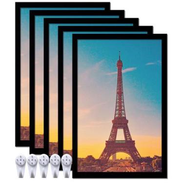 Imagem de Conjunto Picture Frame Icariery de 5 peças pretas de 11 x 17 polegadas