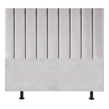 Imagem de Cabeceira Estofada Cama Casal Queen Size160 Cm Alice Linho Cinza Claro