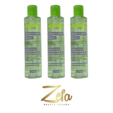 Imagem de Kit 03 Demaquilante Líquido Aloe Vera E B5 200ml - Dapop