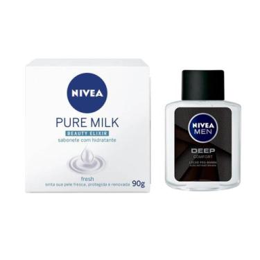 Imagem de Kit 1 Sabonete em Barra Hidratante Nivea Pure Milk Fresh 90g