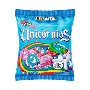 Imagem de Pirulito Pop Tattoo Mini Unicórnios 200g - Florestal