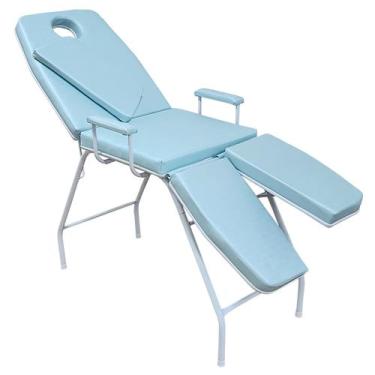 Imagem de Maca Estética Massagem Bi Perna Com Orifício facial e Apoio de Braços 