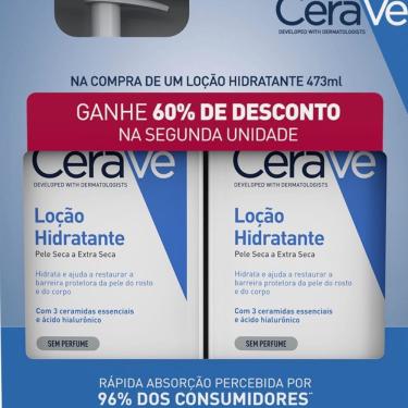 Imagem de Cerave Loção Hidratante pele Seca A Extra Seca Sem Perfume 473ml e Ganhe Desconto de 60% 2° Unidade