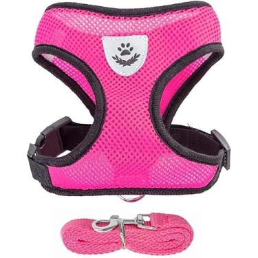 Imagem de Coleira Peitoral Para Cachorro Gato Colete Refletivo Guia (ROSA, P)