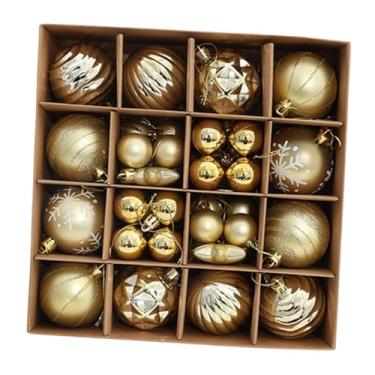 Imagem de Lilihuimaoyi Enfeite de Bola de Natal à Prova de Estilhaçamento, Acessórios Decorativos para Fotos de Festa, Decoração de Bola de Natal, Pingente de Quarto, Ouro, Tamanho real