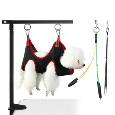 Imagem de Eikovia Braço dobrável para cães com braçadeira, altura ajustável de 45,7 a 76,2 cm, mesa de cuidados para cães em casa com rede e suporte sem sentar, mesa de cuidados para cães pequenos e médios em