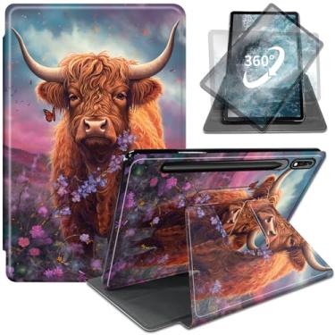 Imagem de WZCJDHMJ Capa para Samsung Galaxy Tab S10 Ultra de 14,6 polegadas 2024,360 com suporte giratório de couro PU com função de despertar/hibernar automático e suporte para caneta S para Galaxy Tab S9