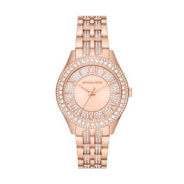 Imagem de Michael Kors Relógio feminino de quartzo Harlowe, Ouro rosa