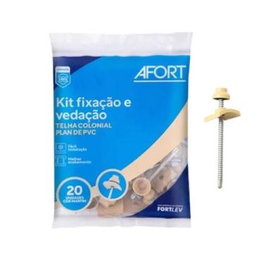 Imagem de Kit Fixação /Vedação Afort Pvc Plan 20Pc Marfim Completo