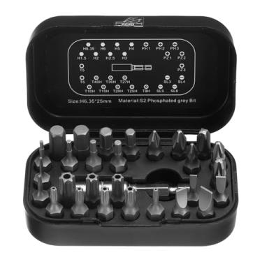 Imagem de HARFINGTON Conjunto de 29 peças de chaves de fenda 28 mm de comprimento S2 de aço Phillips magnéticas com fenda Torx com suporte de brocas para reparo de precisão de chaves de fenda manuais elétricas