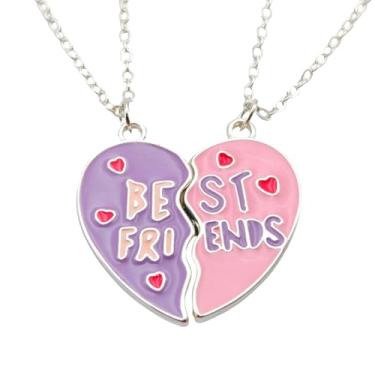 Imagem de Elefezar Colar Amizade BFF para 2, Colares Magnéticos Combinando Coração Melhor Amigo Gargantilha para Bestie, Medium, Metal, Sem Pedra Preciosa