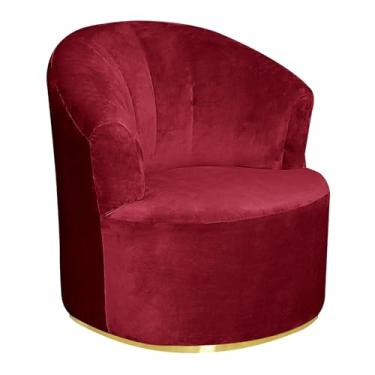 Imagem de DJAPWPX Capa de cadeira giratória, capa de poltrona redonda, lavável na máquina, removível, capa protetora de sofá para sala de estar e casa (vinho vermelho)