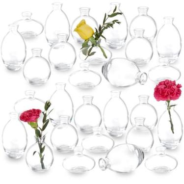 Imagem de Conjunto de 28 vidros transparentes Bud Vase DOLEEYAE para peças centr