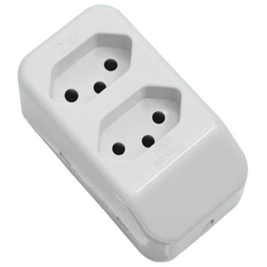 Imagem de Tomada Móvel Múltipla 2p+t 10a 250 Volts Dupla Cinza - 2699 - Fame Tomada Padrao 2p+t Dupla 10a Cinza Fame 2699