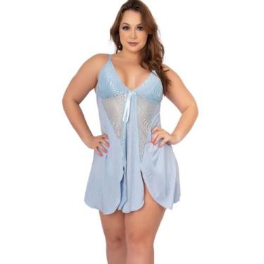 Imagem de Camisola Plus Size Renda Vekyo Abertura Soltinha Lingerie Roupa Para D