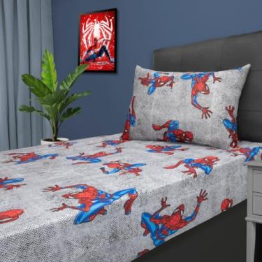 Imagem de Jogo de Lençol Portallar Disney Homem Aranha Kids 70% Algodão Solteiro Spider Wall