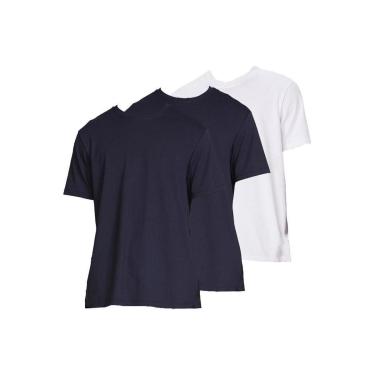 Imagem de Kit com 3 Camisetas Masculina Hering 227 Branco-Masculino