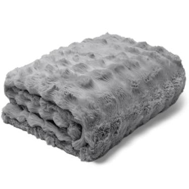 Imagem de Manta Buettner Casal Microfibra 100% Poliéster Flannel Aspen 2,20mx2,40m Cinza
