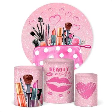 Imagem de Painel De Festa E Capa Cilindro Decoração Sublimado Maquiage