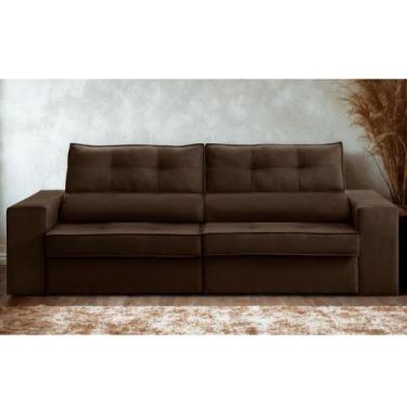 Imagem de Sofá Retrátil e Reclinável 2 lugares 1,70m com Molas Milão Suede Marro