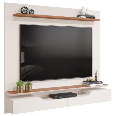 Imagem de Painel Para TV 60 Pol com Bancada Suspensa 160cm Lewis D05 Off White Freijó - Lyam Decor