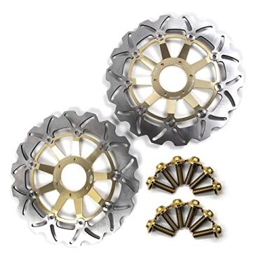 Imagem de Arashi Discos de freio dianteiro Rotores com parafusos de montagem para Honda VFR800 Vtec ABS 2002-2013, CBR900RR FIREBLADE ABS 1992-1994, acessórios de motocicleta dourado