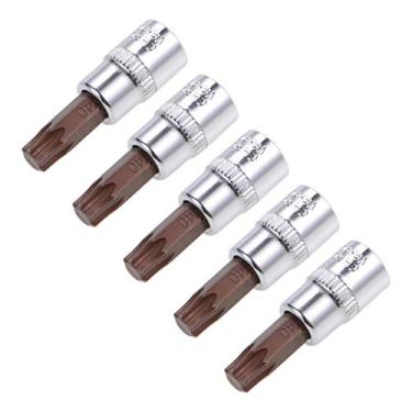 Imagem de uxcell 5 peças de 1/10.2 cm x soquete Torx Bit T40, brocas de aço S2, soquetes CR-V, comprimento de 38 mm, uso com chave catraca, barra deslizante, haste de extensão