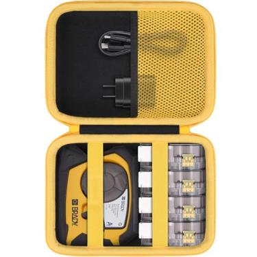 Imagem de Baval Capa para impressora de etiquetas compatível com impressora de etiquetas monocromática Bluetooth portátil Brady M211 (caixa preta, zíper amarelo)