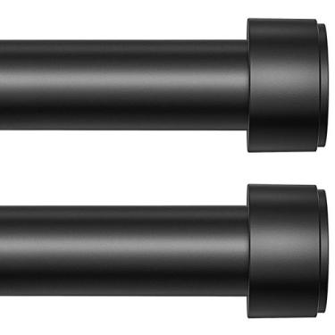 Imagem de Conjunto de barras de cortina joawcy 1m ajustável preto, pacote com 2
