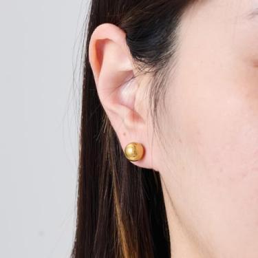 Imagem de Conjunto de brincos femininos masculinos com contas redondas sólidas de tamanhos grande/médio/pequeno, One Size, Aço inoxidável, Sem pedra preciosa