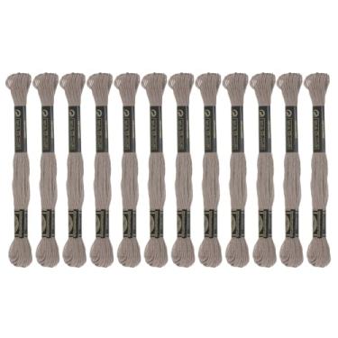 Imagem de Generic 12 novelos de fio de bordado 8,75 m (8 m) fio de ponto cruz de algodão egípcio de grampo longo para costurar, pulseira faça você mesmo, fio e artesanato, cor cáqui (6007)