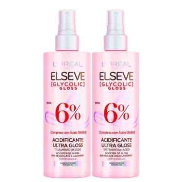 Imagem de Kit 2 Acidificante Ultra Gloss Elseve Gycolic Gloss 6% com 200ml
