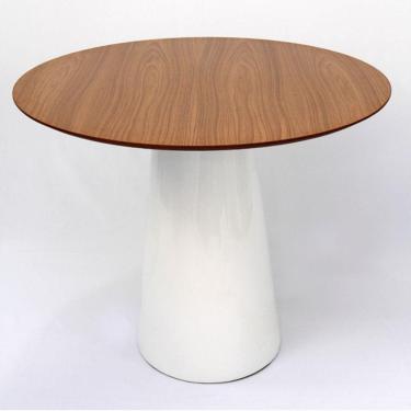 Imagem de Mesa De Jantar Cone 80Cm Tampo Freijó Branco