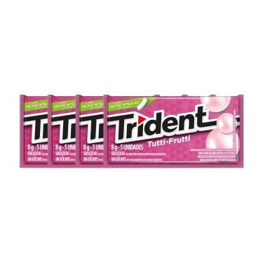 Imagem de Kit 4 Chiclete Trident Tutti Frutti 8g com 5 Unidades