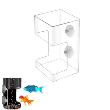 Imagem de 1 bandeja de alimentação para tanque de peixes com ventosa, tubo de alimentação de acrílico, suporte de comida para peixes, alimentador automático de pesca, divisória de tanque de aquário, caixa de