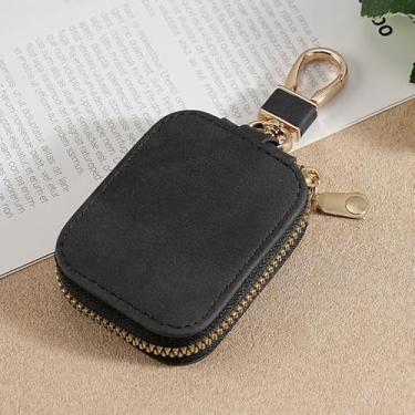 Imagem de Capa de fone de ouvido com proteção de poliuretano portátil, estilo vintage, botão de pressão, fecho de metal, clipe antiarranhões, bolsa de transporte com chaveiro