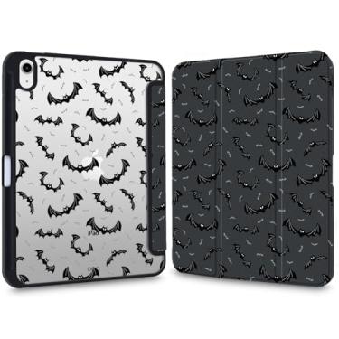Imagem de VibrantFruitique Y2k Capa gótica para iPad Pro 33.0 cm (M4) 2024 Halloween Bat Clear Hard Back Hybrid Case, com suporte para lápis, suporte de três dobras, capa fina para tablet para meninas e