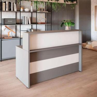 Imagem de Balcão Atendimento 120 cm Recepção Alto Escritório F5 Office - F5 Offi